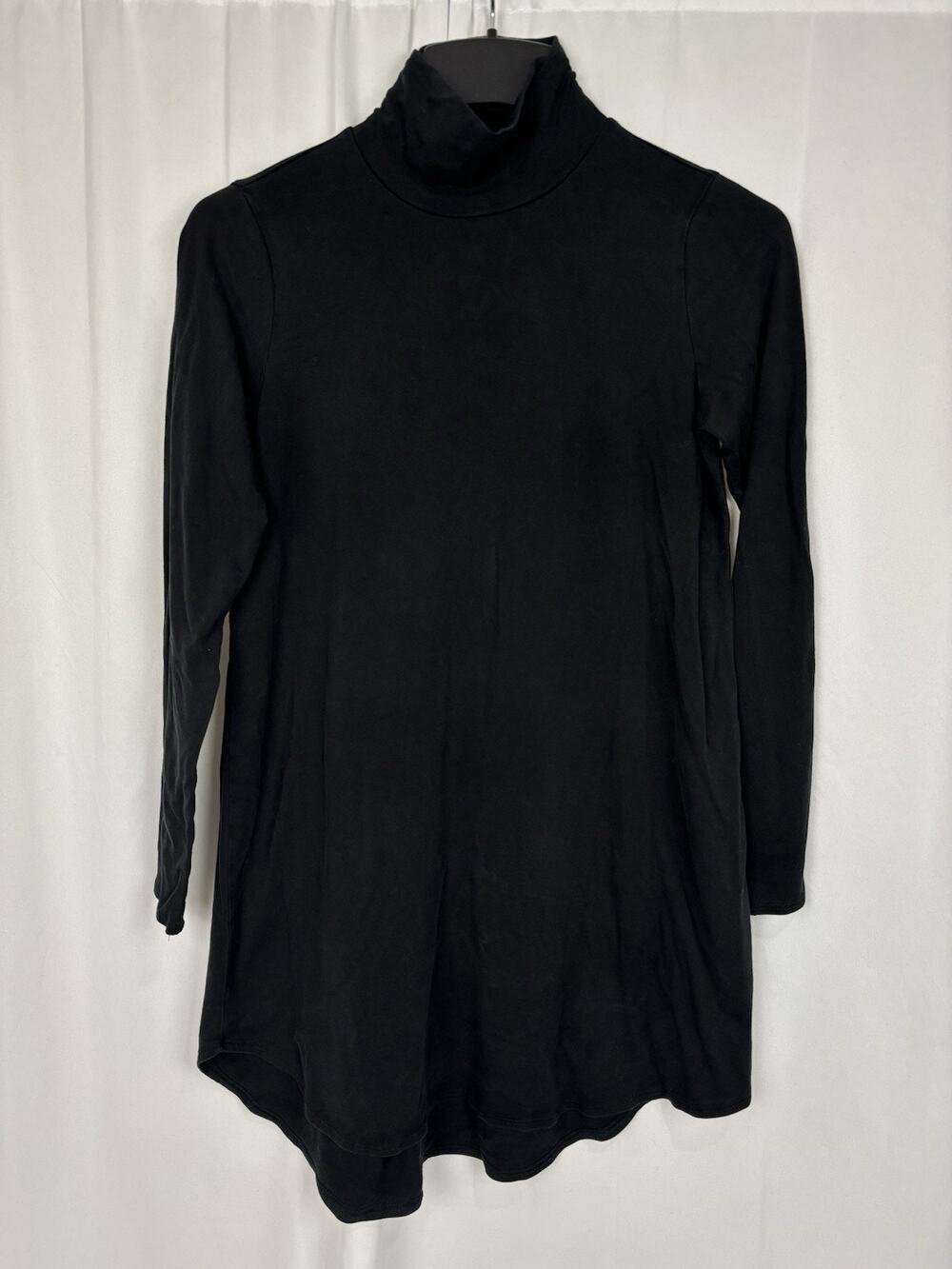Eileen Fisher Women’s Scrunch Turtleneck Tunic Shirt Black Size XS